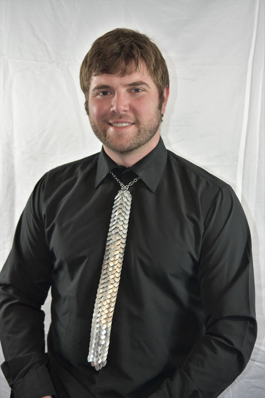 Silver Scale Maille Tie (Custom Order)