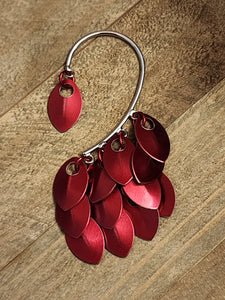 Left Multi-Scale Ear Cuff in Red