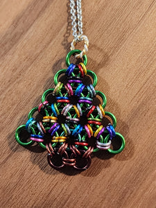 Random Chainmaille Christmas Tree Necklace