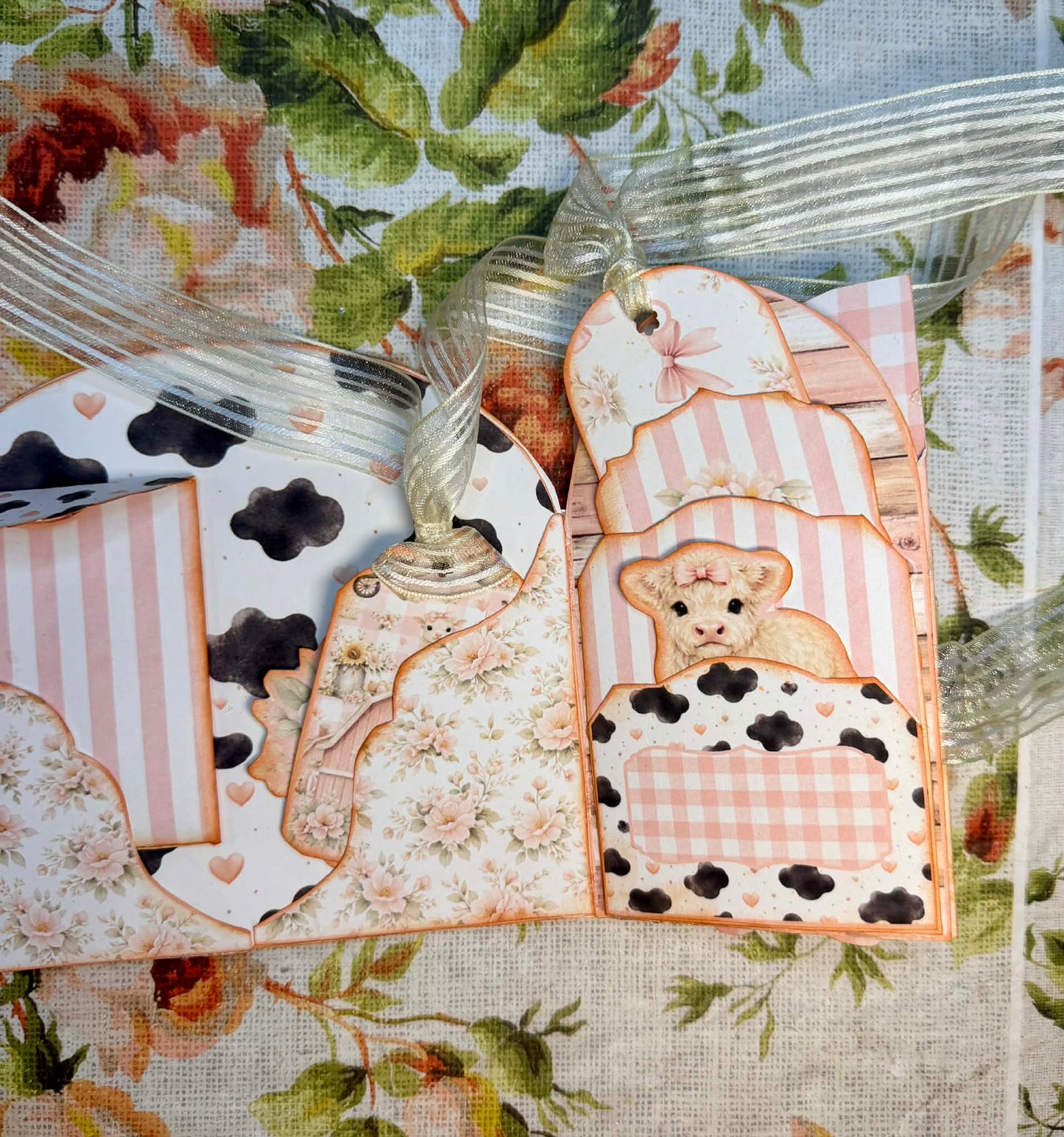 Lil’ Moo-La “Mona” Highland Cow 3D Card Kit – Paper Craft Socials  (paper only)