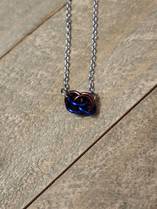 Cobalt and Henna (Blue and Brown) Chainmaille Sweet Pea Necklace