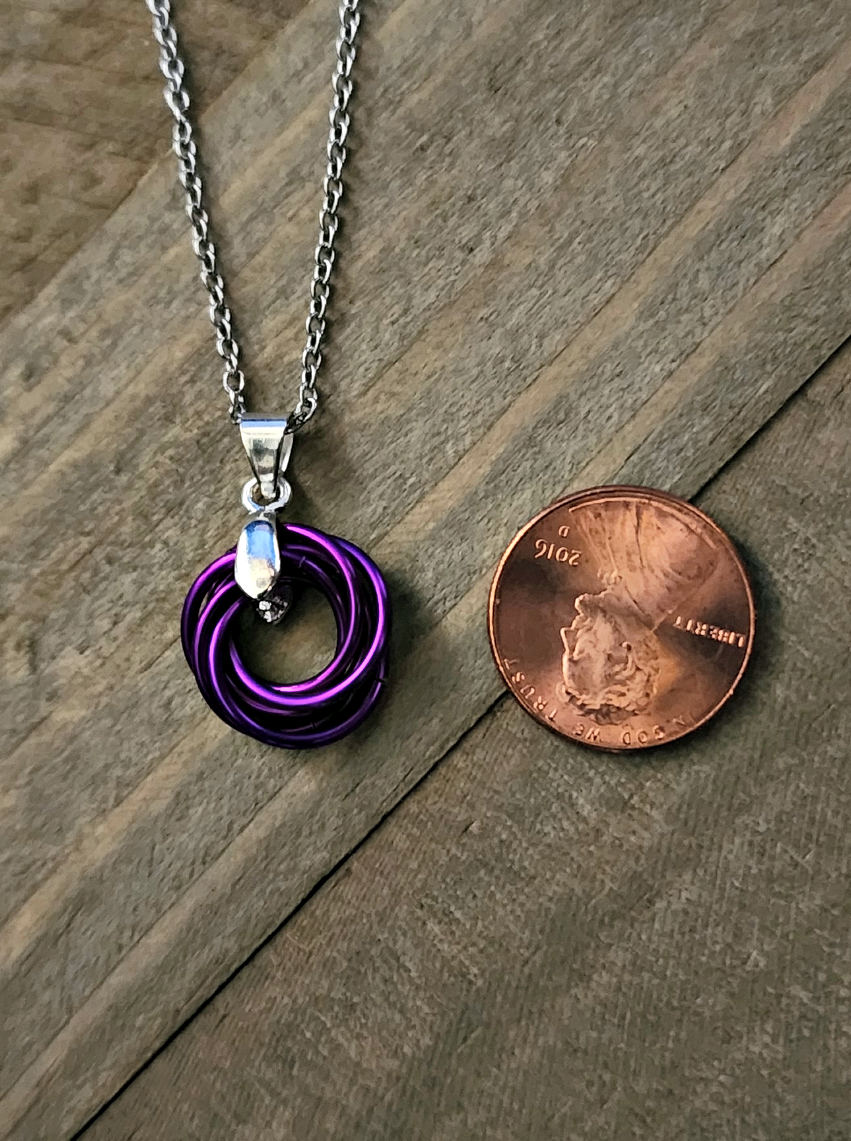Violet (Bright Purple) Love Knot Pendant