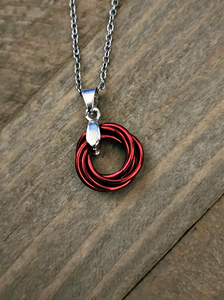 Candy Apple (Bright Red) Love Knot Pendant