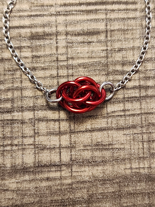 Bright Red (Candy Apple) Sweet Pea Chainmaille Necklace