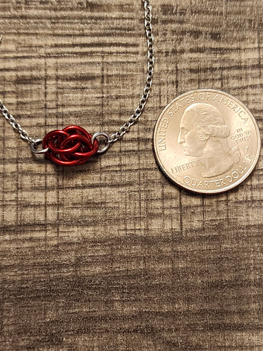 Bright Red (Candy Apple) Sweet Pea Chainmaille Necklace