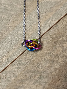 Random Colored Chainmaille Sweet Pea Necklace