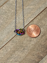Load image into Gallery viewer, Random Colored Chainmaille Sweet Pea Necklace
