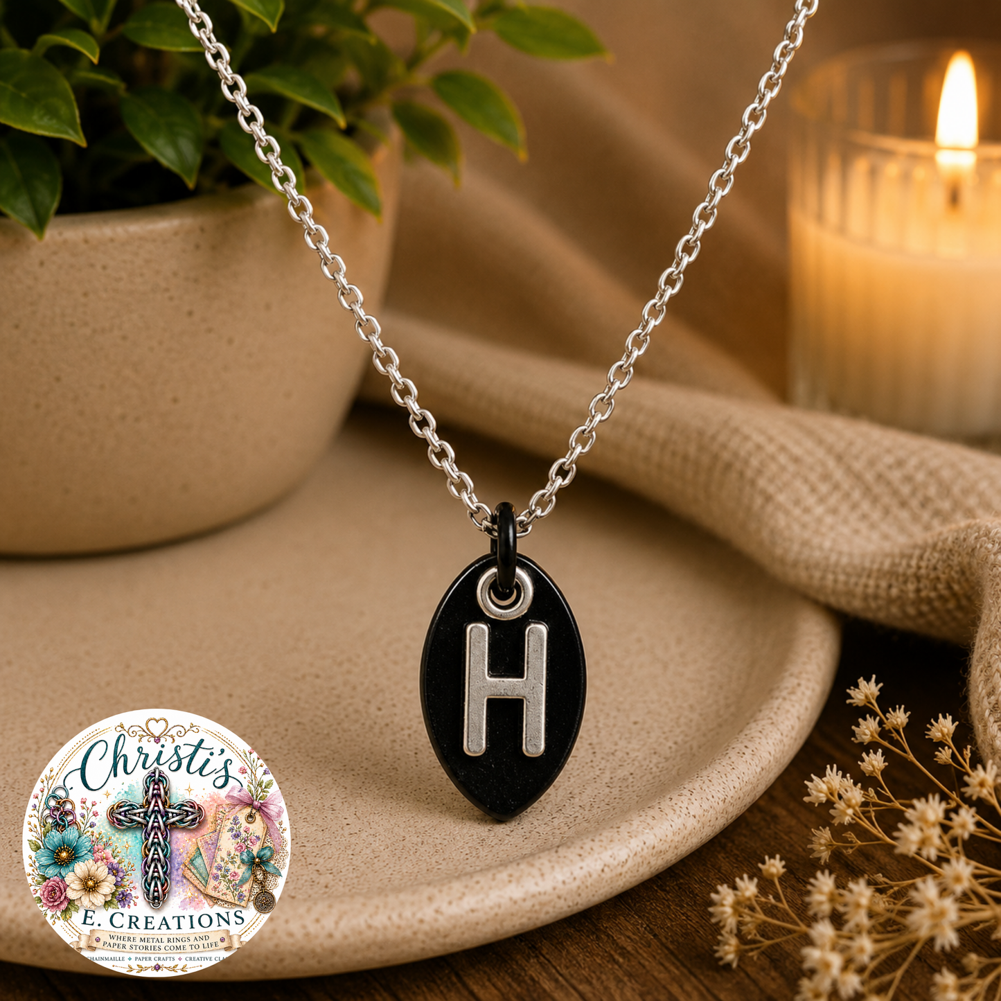 Alphabet Scale Necklace – Letter [H]