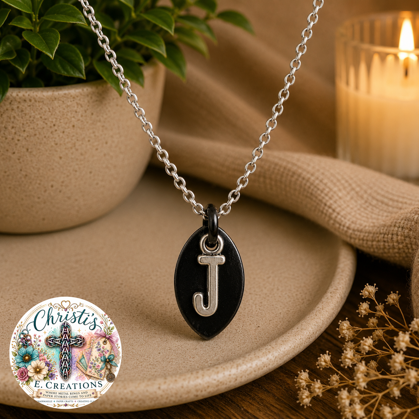 Alphabet Scale Necklace – Letter [J]