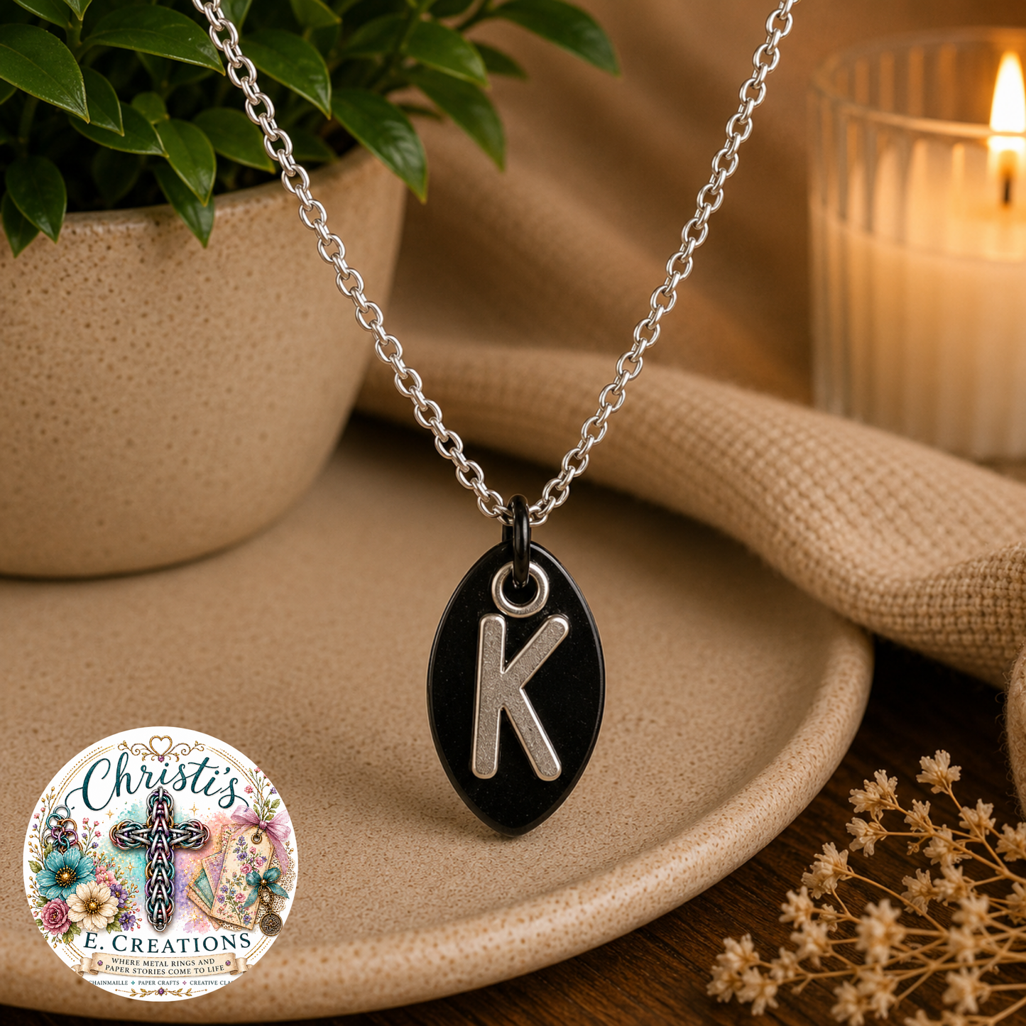 Alphabet Scale Necklace – Letter [K]