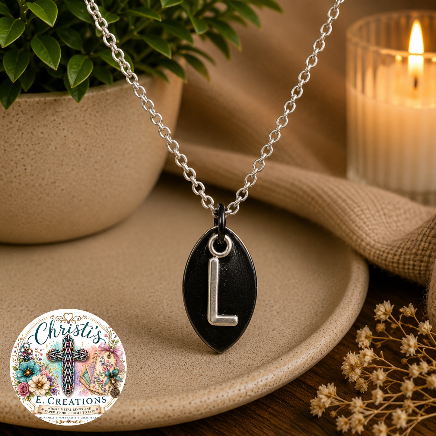 Alphabet Scale Necklace – Letter [L]