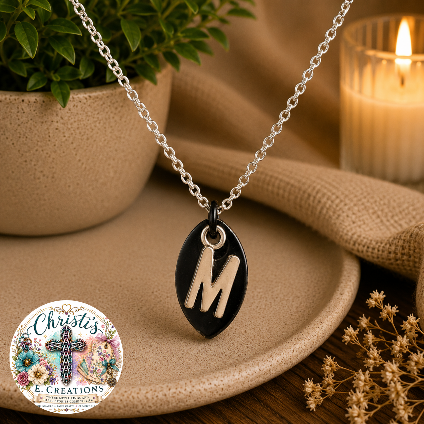 Alphabet Scale Necklace – Letter [M]