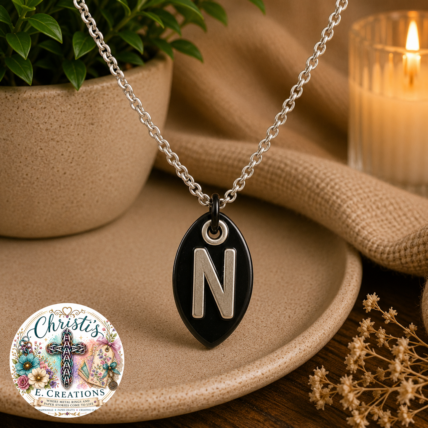Alphabet Scale Necklace – Letter [N]
