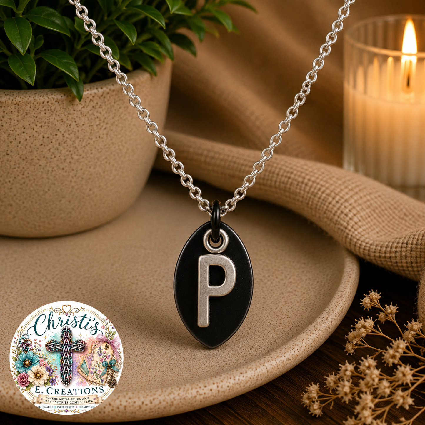 Alphabet Scale Necklace – Letter [P]