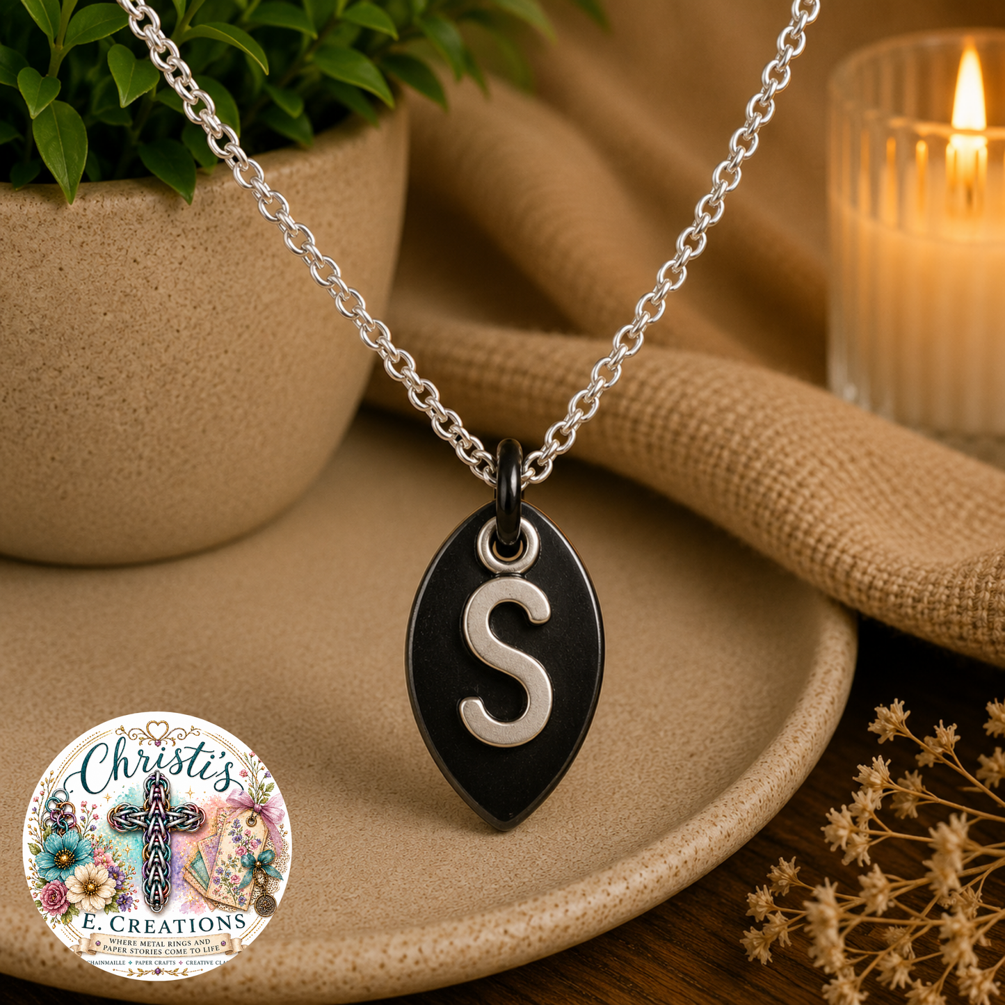 Alphabet Scale Necklace – Letter [S]