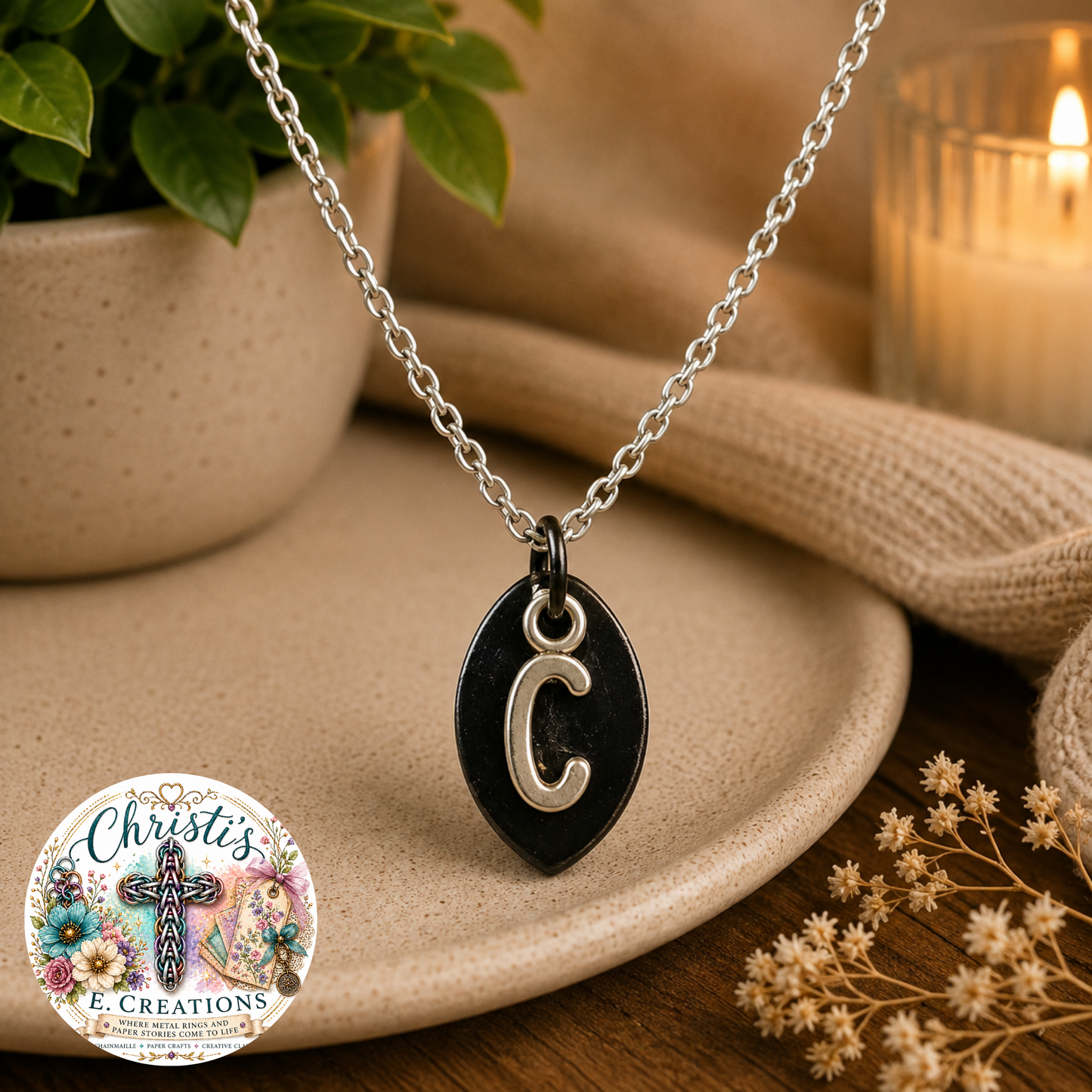 Alphabet Scale Necklace – Letter [C]