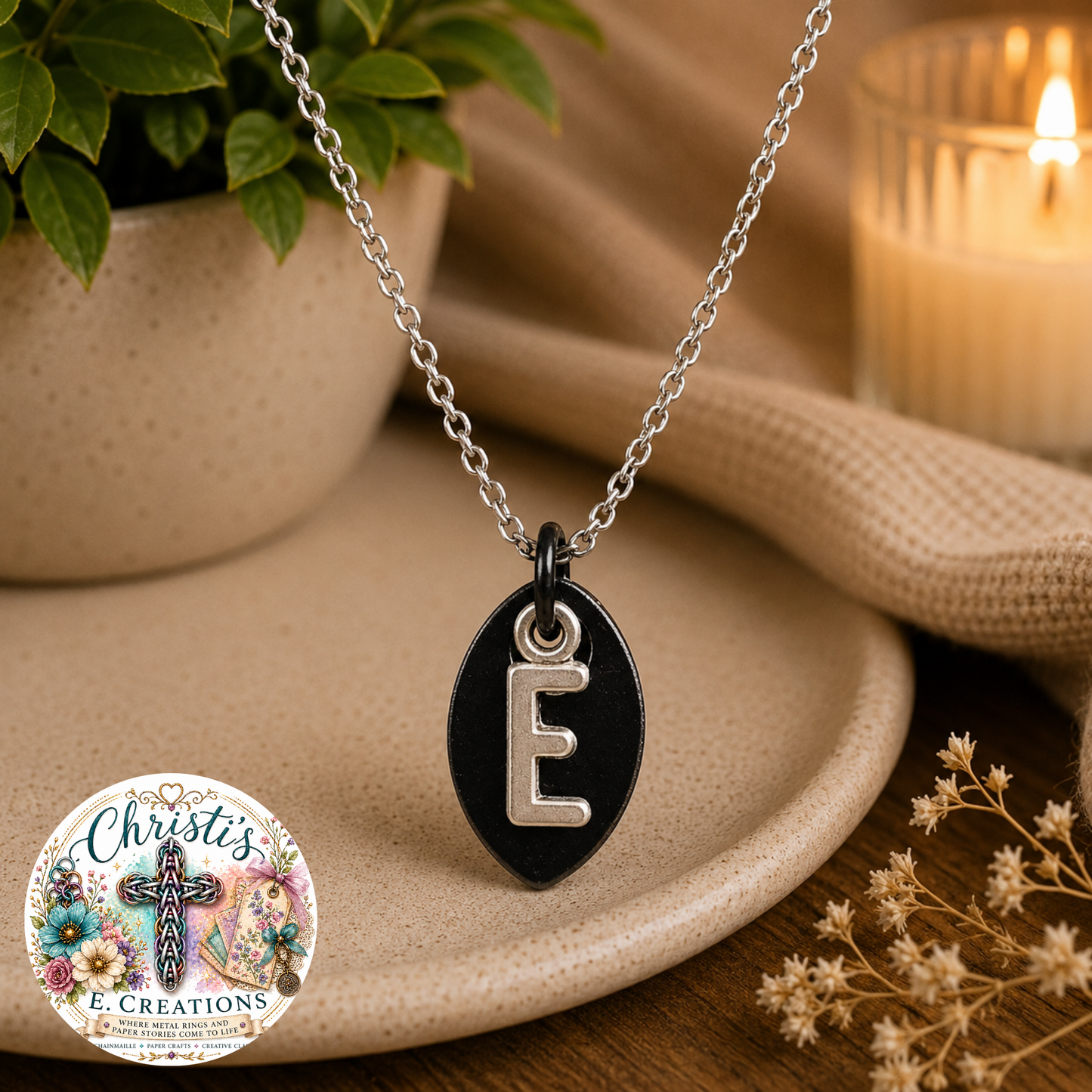 Alphabet Scale Necklace – Letter [E]
