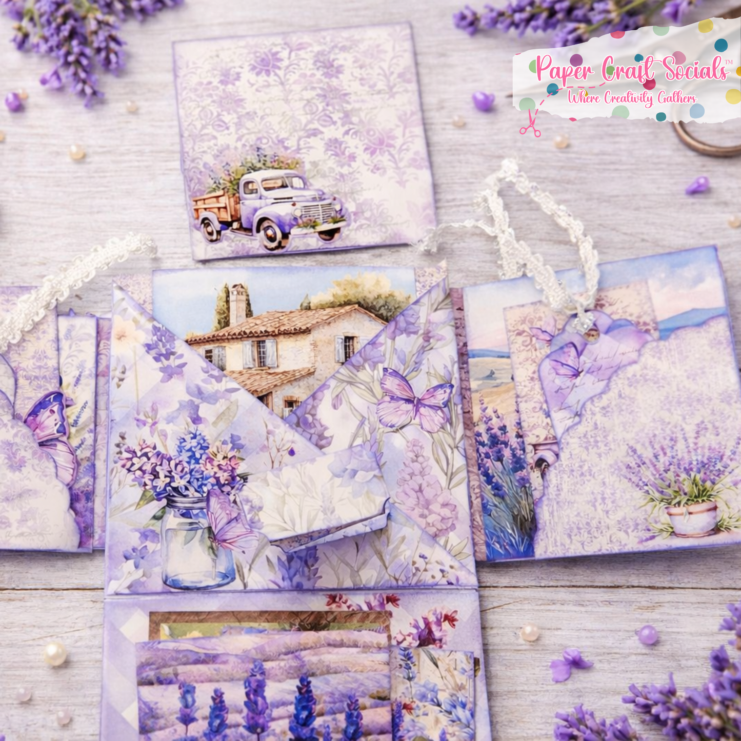 Summer in Tuscany Flip Folio – Deluxe Craft Kit with Decorative Ribbon & Velcro