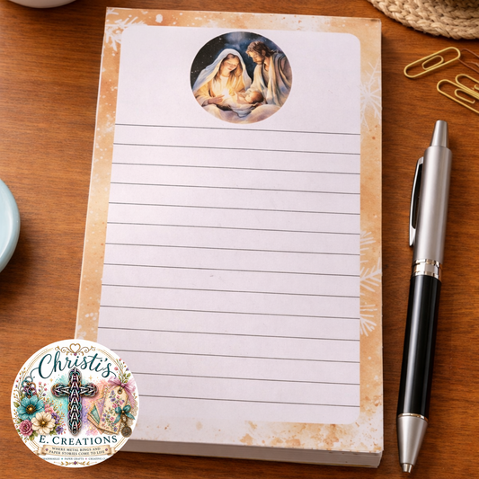 Nativity Story Handmade Notepad – 4" x 6" – 25 Different Images