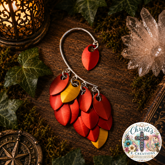 Right Sky Regiment Ear Cuff – Guardian Collection (Red and Orange)