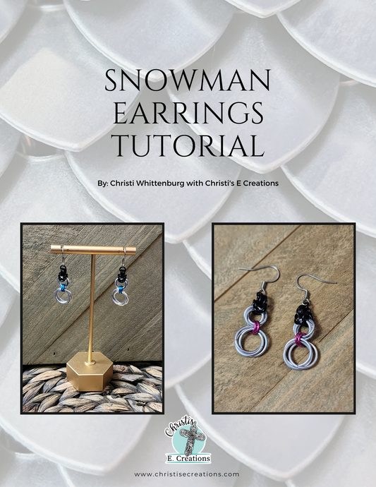 Chainmaille Snowman Pendant/Earrings Digital Dowload PDF Tutorial