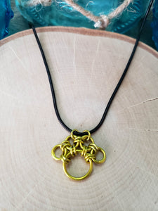 Canary Chainmaille Paw Print Necklace