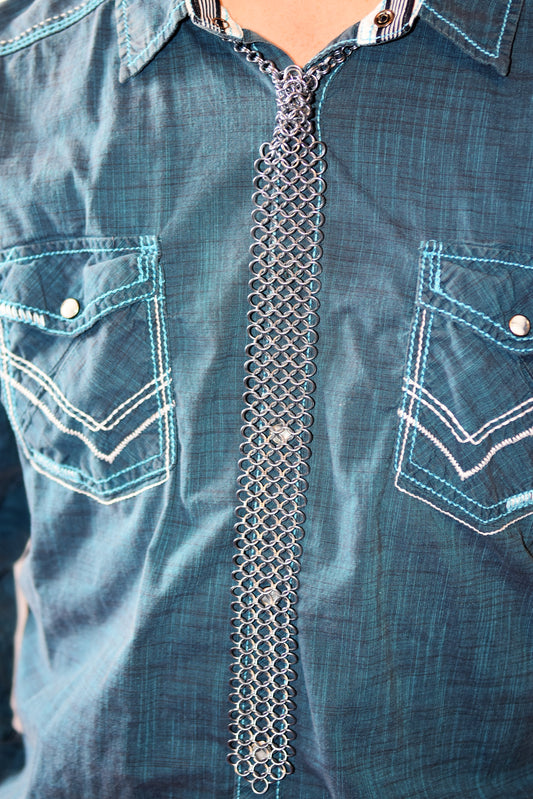 Gunmetal Chainmaille Tie